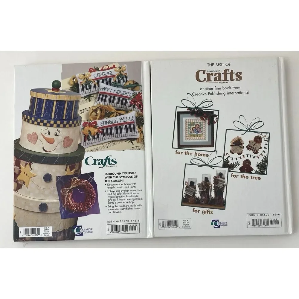 Make It Merry & Joy To The World- Lot Of 2 VTG Christmas Crafts Books -Hardcover